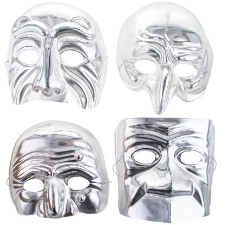Maschera Veneziana Argento - 4 mod ass