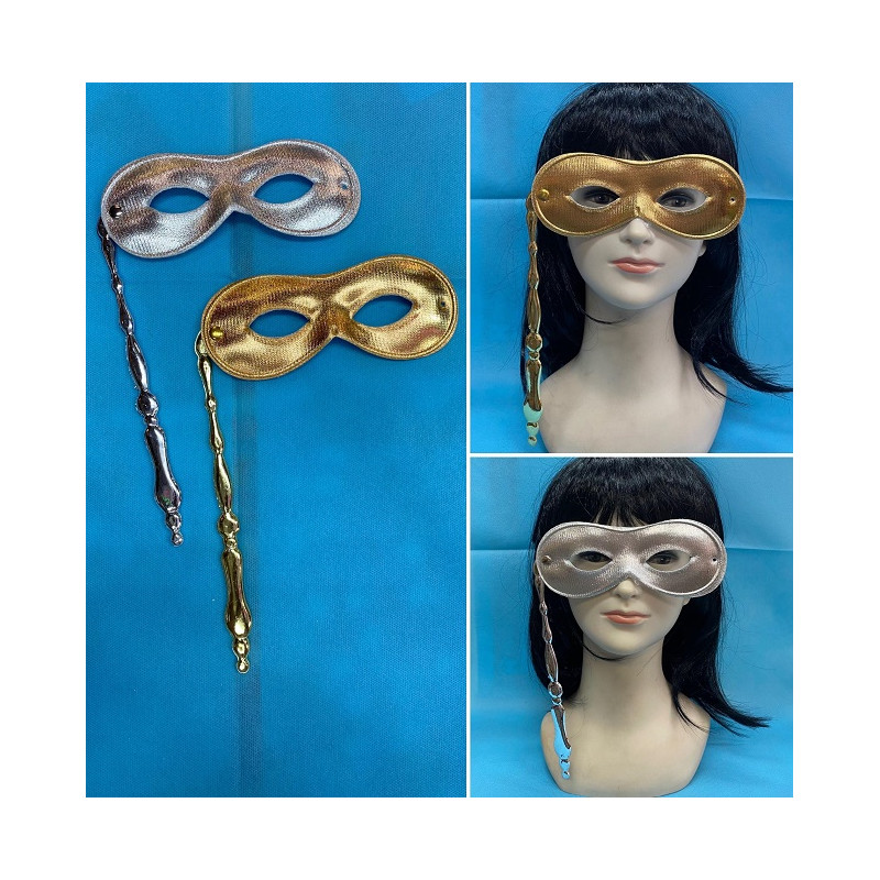 Mascherina Oro e Argento con asta