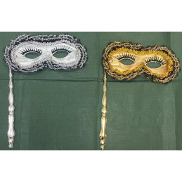 Mascherina Oro e Argento con asta
