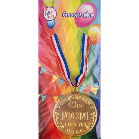 Medaglia Oro Super Mamma con collana