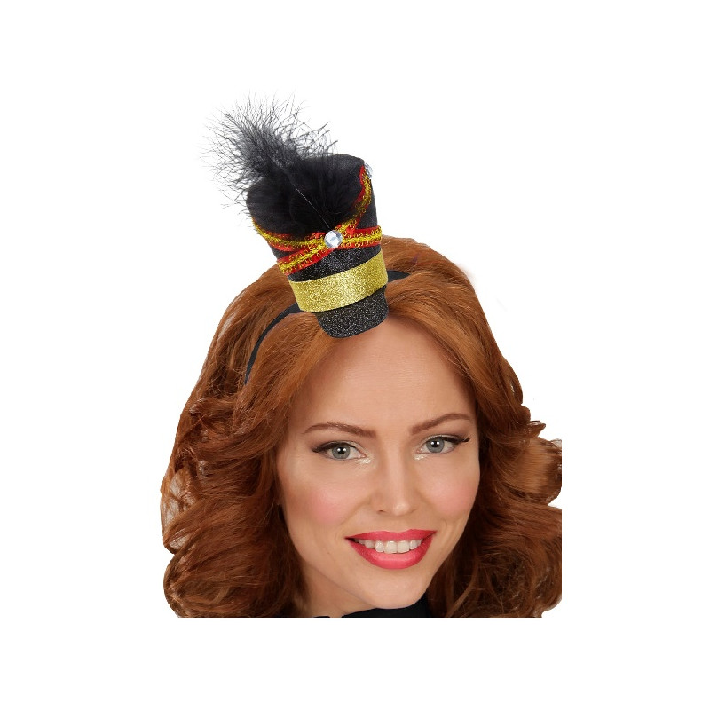 Mini Cappello Majorette Nero con cerchietto