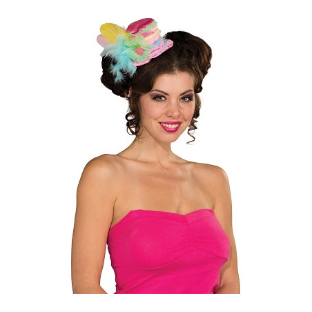 Mini Cappello Rosa con cerchietto e piume