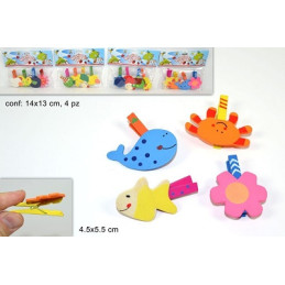Molletta Animale in legno (cf. 4 pz)