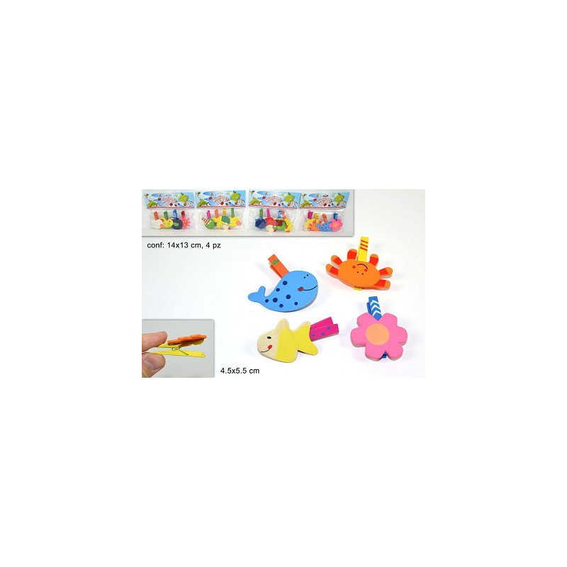 Molletta Animale in legno (cf. 4 pz)