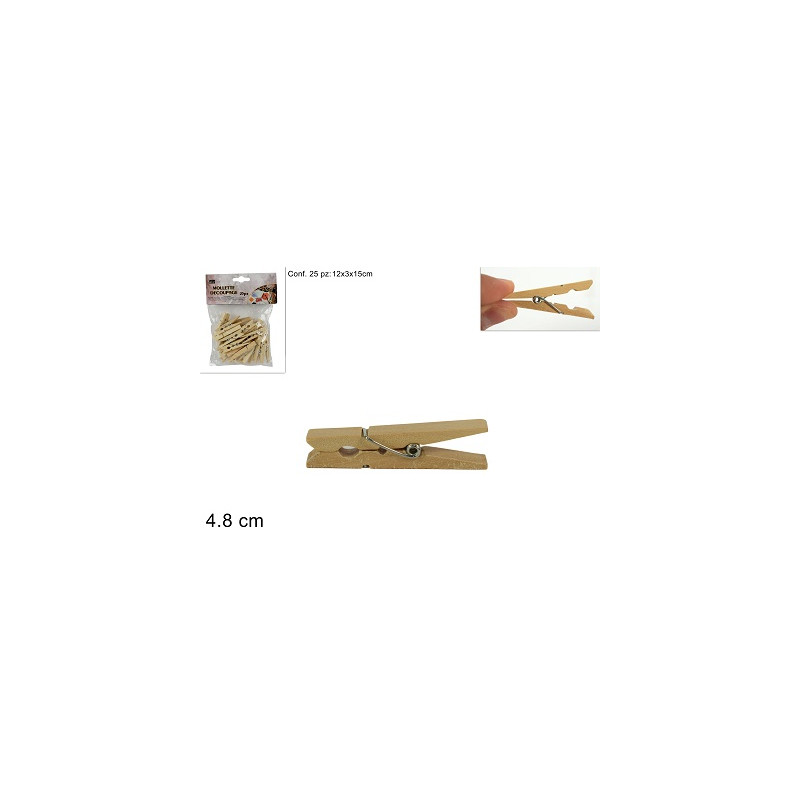 Molletta per Decoupage in legno 4,8 cm (cf. 25 pz)