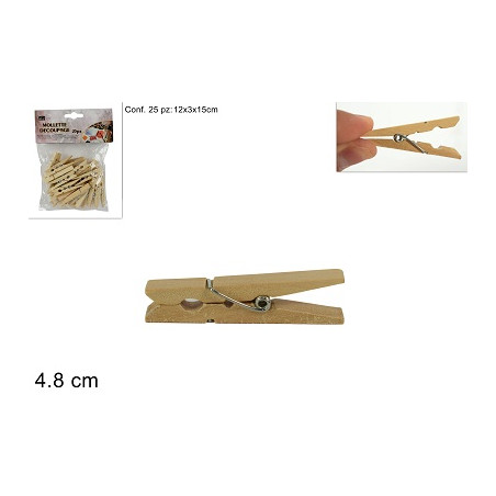 Molletta per Decoupage in legno 4,8 cm (cf. 25 pz)