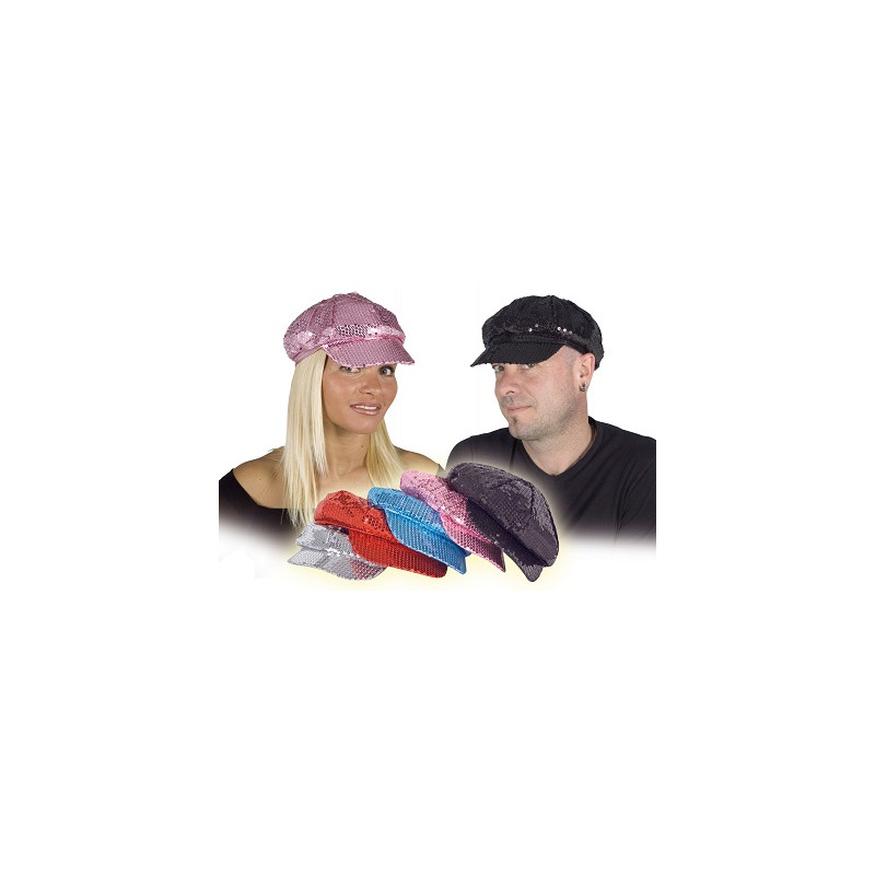 Berretto Nero e Rosa in Pajlettes