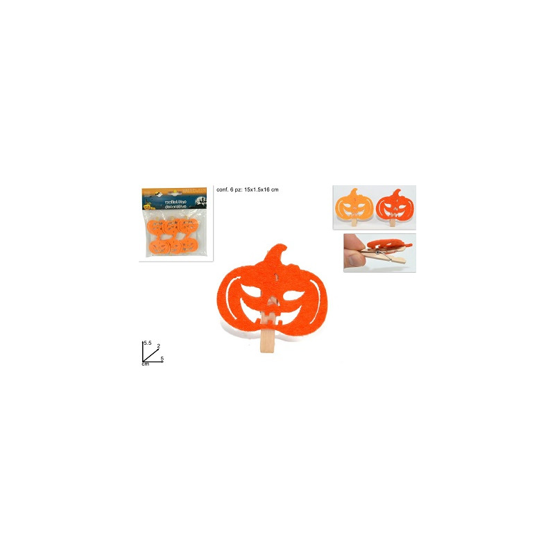 Mollette con zucca (cf. 6 pz) - 2 col ass