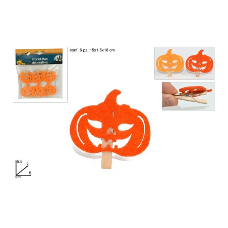 Mollette con zucca (cf. 6 pz) - 2 col ass