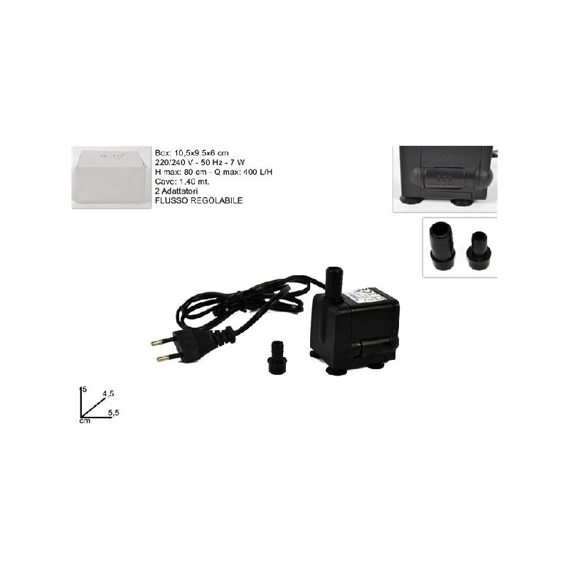 Motorino acqua per fontana 7 watt flusso regolabile HK-377