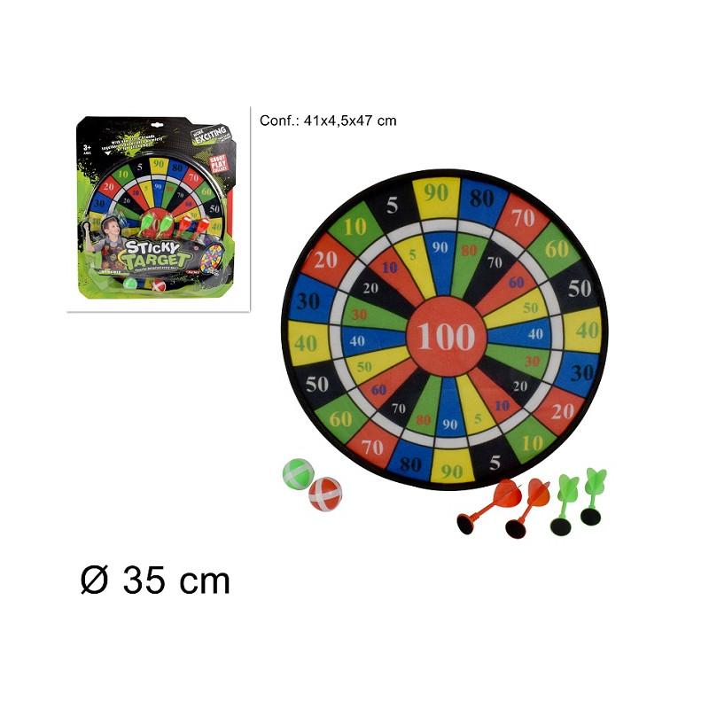 Bersaglio con freccette e palline in velcro