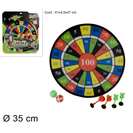 Bersaglio con freccette e palline in velcro