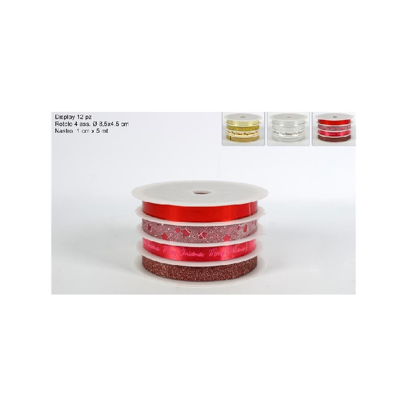 Nastro 1 cm x 5 mt (cf. 4 pz) - 3 col ass