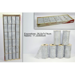 Nastro Argento in organza 11 cm x 5 mt