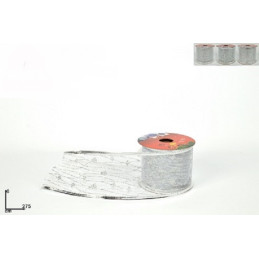 Nastro Argento in organza 6 cm x 275 cm - 3 mod ass