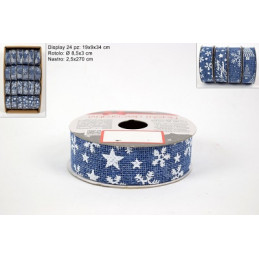 Nastro Natalizio Color Jeans 2,5 cm x 270 cm