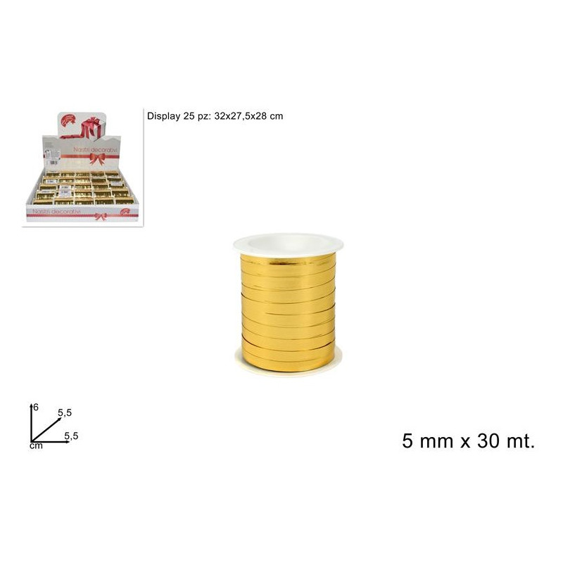 Nastro Oro Metallizzato 5 mm x 30 mt