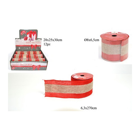 Nastro Rosso Juta 6 x 270 cm
