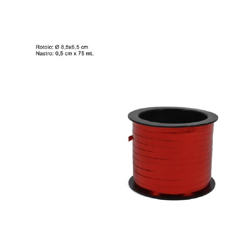 Nastro Rosso Metallizzato 5 mm x 75 mt