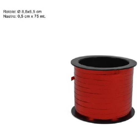 Nastro Rosso Metallizzato 5 mm x 75 mt