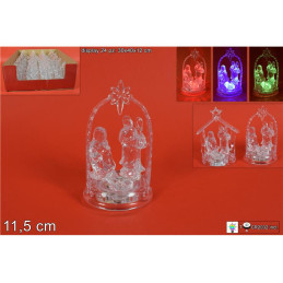 Nativita' in Acrilico con luce 11,5 cm - 2 mod ass