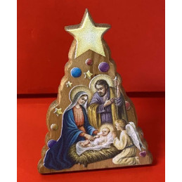 Nativita' in Quadretto Albero in legno d'ulivo 5x4 cm