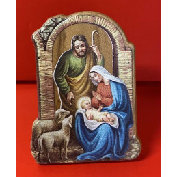 Nativita' in Quadretto Arco in legno d'ulivo 5x4 cm