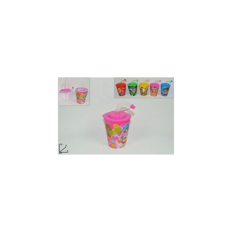 Bicchiere con cannuccia 16 cm