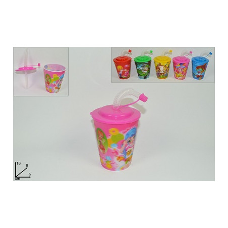 Bicchiere con cannuccia 16 cm