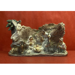 Nativita' in Tronco Albero d'ulivo 12x19x8 cm