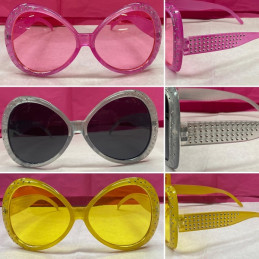 Occhiali Anni '70 con Brillantini - 3 col ass