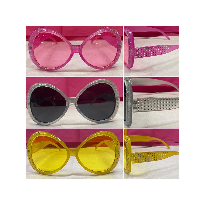 Occhiali Anni '70 con Brillantini - 3 col ass