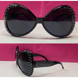 Occhiali Anni '70 Neri con Brillantini