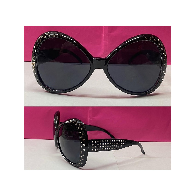 Occhiali Anni '70 Neri con Brillantini