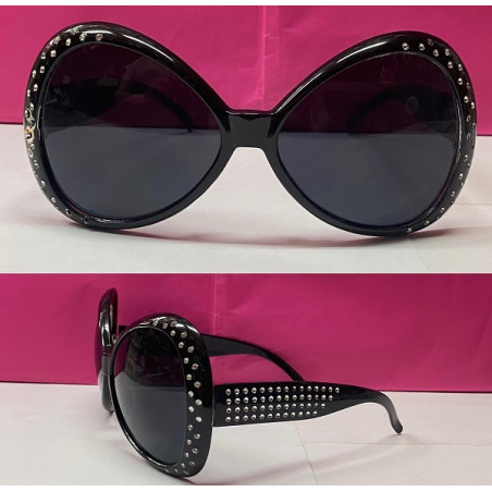 Occhiali Anni '70 Neri con Brillantini