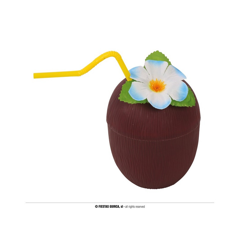 Bicchiere Hawai Cocco con cannuccia