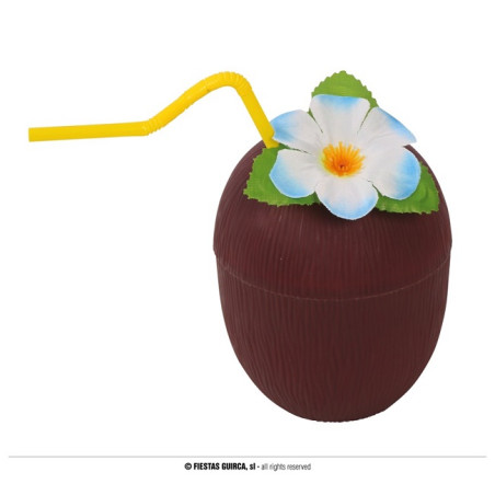Bicchiere Hawai Cocco con cannuccia