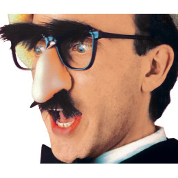 Occhiali con naso, baffi e sopracciglia