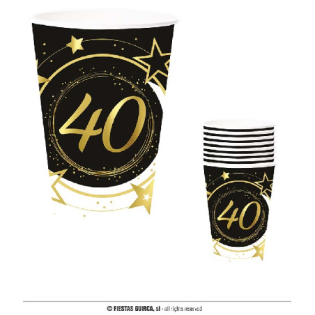 Bicchieri 40 Anni 9 cm 240 ml (cf. 6 pz)