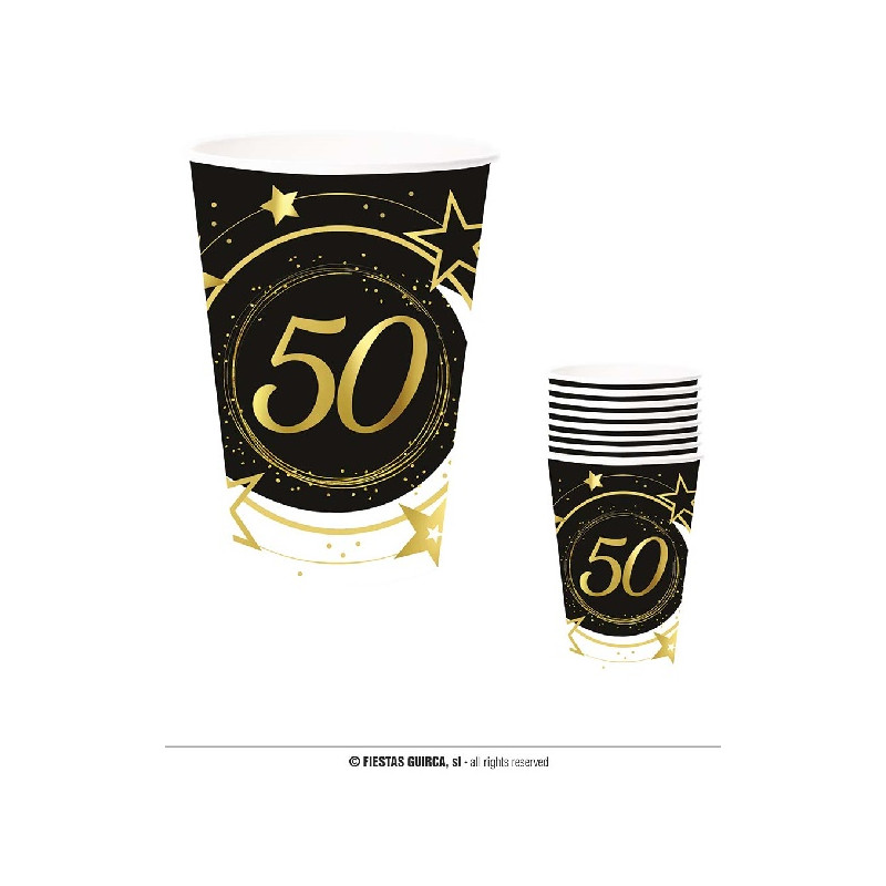 Bicchieri 50 Anni 9 cm 240 ml (cf. 6 pz)