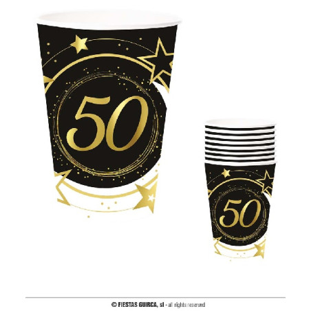 Bicchieri 50 Anni 9 cm 240 ml (cf. 6 pz)