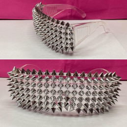 Occhiali Punk Rock con borchie argento