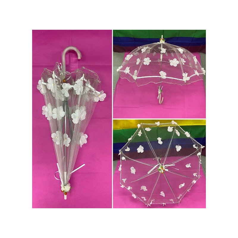 Ombrello Bianco con fiori