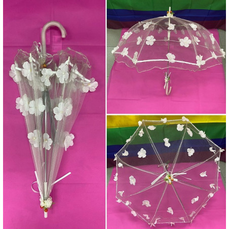 Ombrello Bianco con fiori