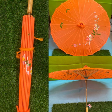 Ombrello Cinese Arancione Decorato