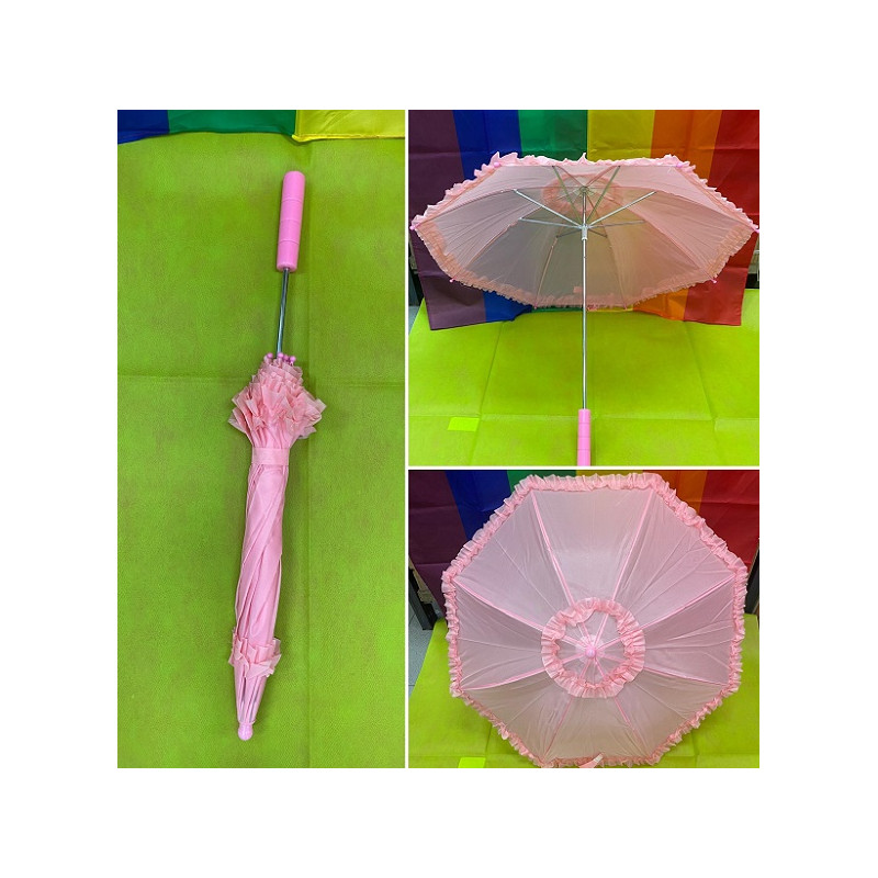 Ombrello Rosa con rouche 72 cm