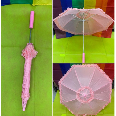 Ombrello Rosa con rouche 72 cm