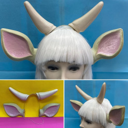 Orecchie Mucca Bue con corna in plastica
