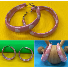 Orecchini Anni '50 Rosa con pois