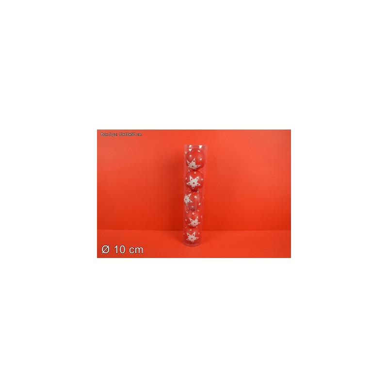 Palla 10 cm Rosso con stelle (cf. 5 pz)